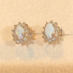 COPY - diamond and opal earrings